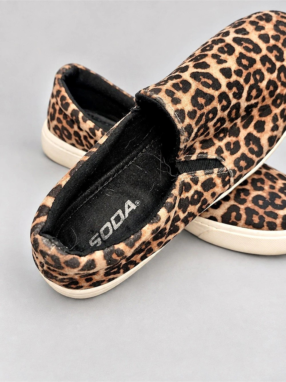SODA Leopard Print Slip-On Sneaker Brown & Black - Picture 2 of 3